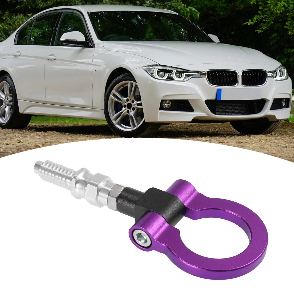 Purple Aluminum Alloy Car Front Bumper Tow Hook Towing Eye for BMW 325i 335i