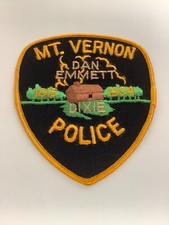MOUNT VERNON DAN EMMETT DIXIE POLICE PATCH - NEW OLD STOCK