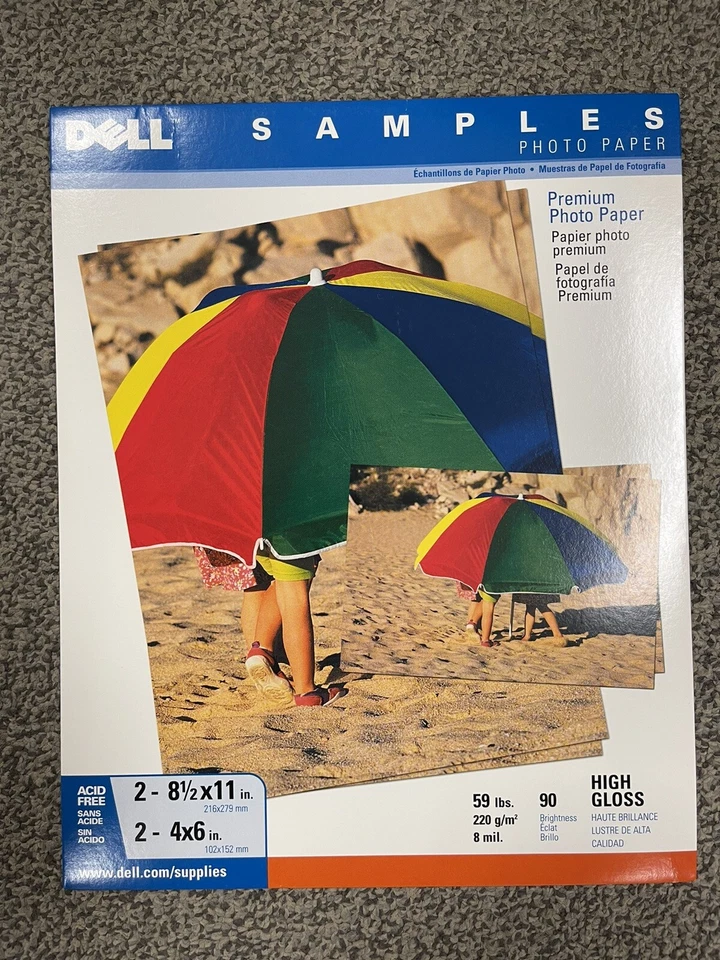 Papel fotográfico DELL Premium alto brillo 59 lb 90 brillantes 40 hojas (8,5 x 11 y 4 x 6) Foto 2 de 4