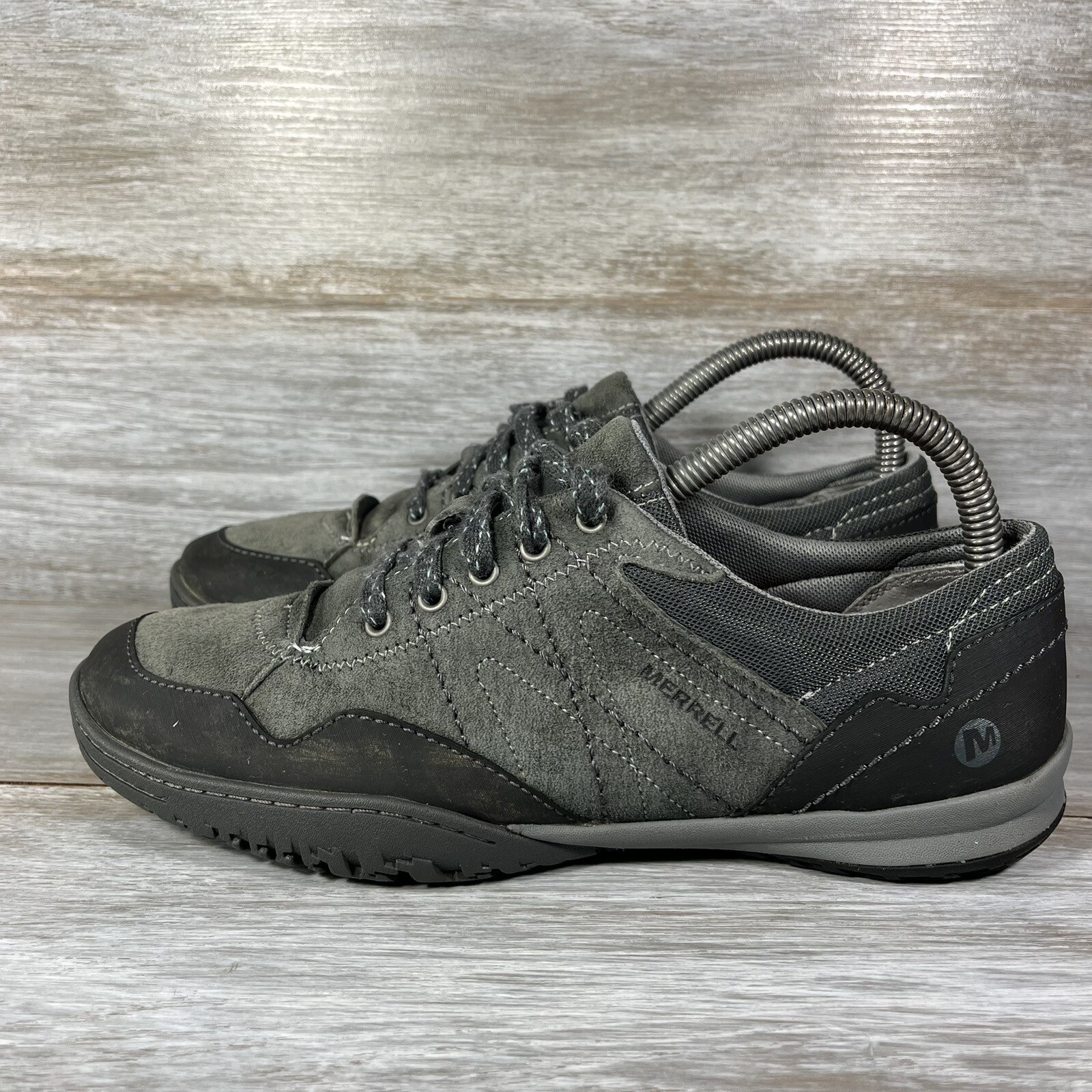 Scarpe da trekking Merrell donna Albany stringate grigio pelle scamosciata taglia 8 5