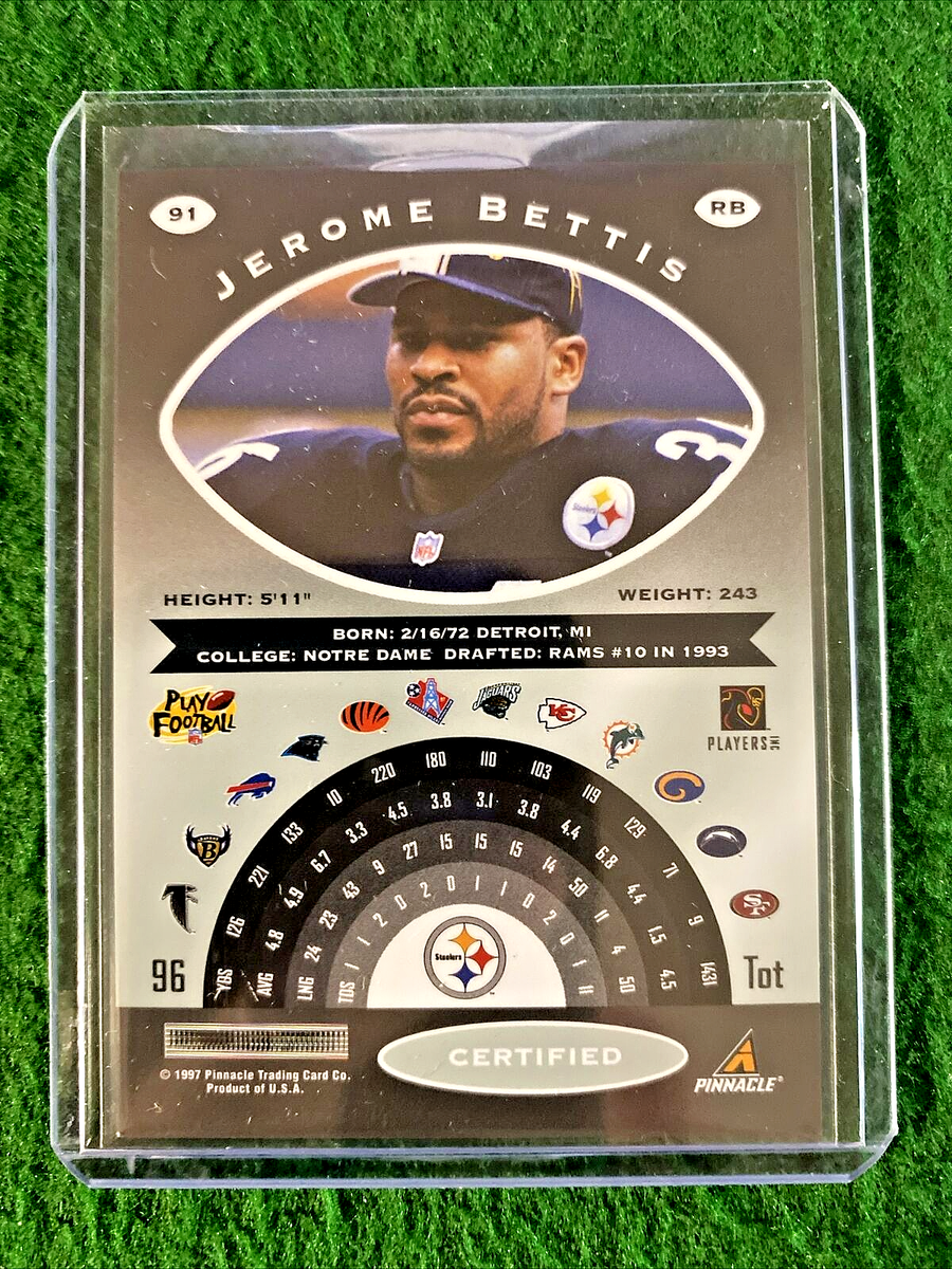 🏈 1997 Pinnacle Certified #91 SP Jerome Bettis Pittsburgh