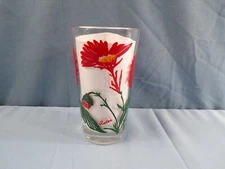 Boscul Peanut Butter Glass Tumbler Red Aster - Yellow Name At Bottom #31