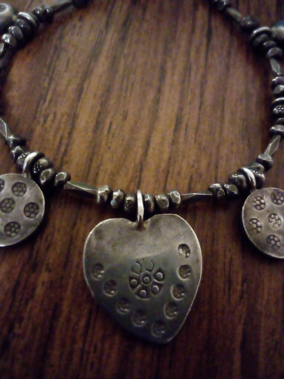 925 Vintage Solid Grandma Heart Solid Silver Brac… - image 2