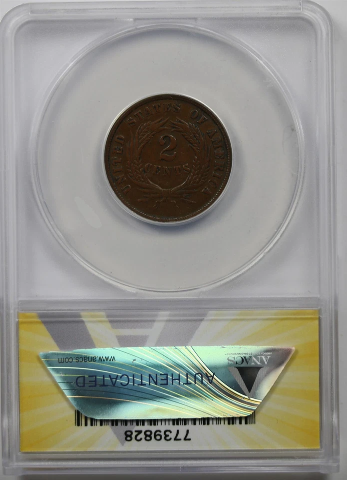 1869 2C ANACS VF 25 Two-Cent Piece - Image 2 of 4