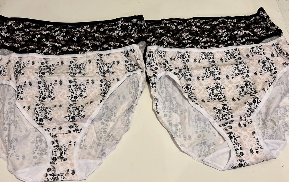 Felina 女式 4 件套 XL 码内裤花卉棉弹力新品 — 第 3/4 张图片