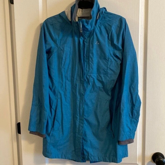 Paradox Long Raincoat In Teal Green Size Small