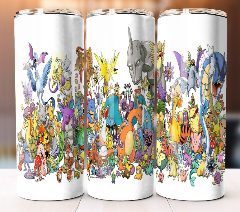 Pokemon Character Tumbler 20oz Cup Mug Stainless Steel