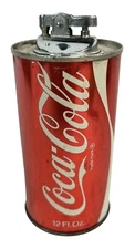Vtg Coke Coca Cola Soda Can Musical Cigarette Lighter Windup Music Box Bottom