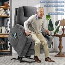 Power Lift Recliner Chair with Massage Heat Electric Recliner Chair for Elderly
