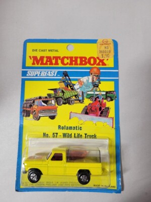 1971 1973 Matchbox Superfast Rolamatic #57 Wild Life Truck Sealed on Card