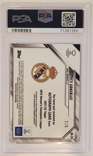 2021-22 Topps Chrom UEFA Damen Esther Gonzalez RC rot Auto/5 PSA 10 Pop 1 - Bild 2 von 2