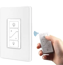 Dimmer Switch, Remote Light Switch with Wireless Remote Control, Single Pole