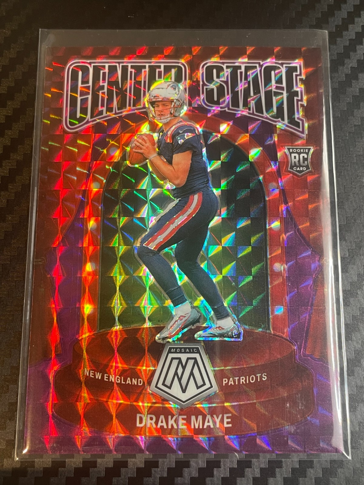 2024 Panini Mosaic Drake Maye Center Stage Purple /49 #11