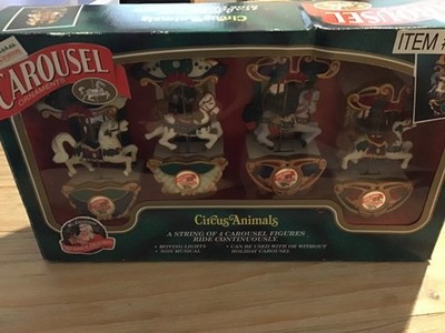 VTG MR CHRISTMAS CIRCUS ANIMALS CAROUSEL ORNAMENT HORSES NEW