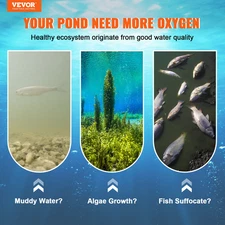 Pond Aerator, 550W Power, Air Compressor for Deep Water Oxygen Circulation