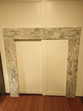 Mantella Marble Look Aluminum Fireplace Facing Kit / Surround Silky White