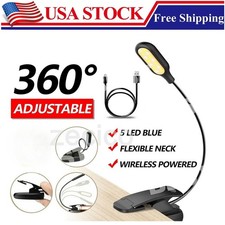 USB Rechargeable LED Book Light   Flexible Clip-On Reading Lamp for Bed  Travel