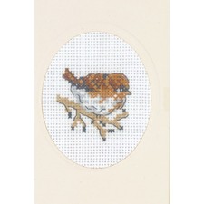 Permin Kreuzstich Stickpackung Grußkarte "Haussperling", Zählmuster, 9x13cm