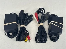 (2) OEM Super Nintendo SNES Power Supply AC Adapter + AV Cable Authentic TESTED