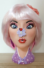 "POPPY" HAND PAINTED REFURBISHED MANNEQUIN HEAD IN A CUTE WHIMSICAL STYLE