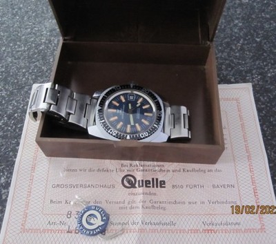 MEISTER ANKER Automatic Glashütte Spezimatic Export 70er Box Papiere Quelle Top