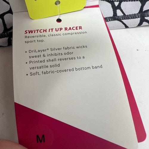 Moving Comfort Switch it up Racer sports bra in Sterling Woven size M Medium NWT - Picture 7 of 9