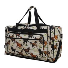 NGIL Canvas 23" inch Duffle Bag Stallion Wild Horse-Black 