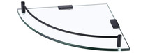 Bathroom Floating Glass Corner Shelf Tempered 15 in