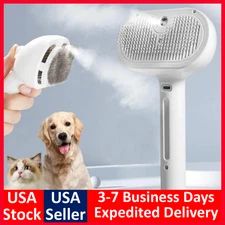 UPGRADE 3-in-1 Pet Steam Brush Dog Hair Brush Cat Hair Brush Electric SteamSpray