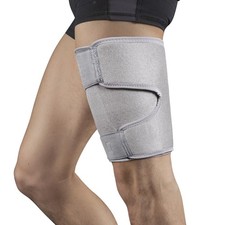 Thigh Brace, Hamstring Quadriceps Support and Thigh Wraps , Adjustable Compre...