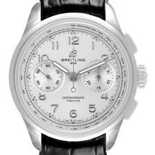 Breitling Premier B09 Chronograph 40 Steel Silver Dial Mens Watch AB0930