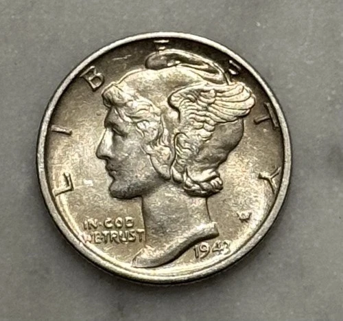 1943-D Mercury Dime - AU - About Uncirculated - 90% Silver
