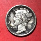 1916 US Mercury SILVER Dime "Philadelphia" Mint! XF! w/FSB! 1st Year Issue