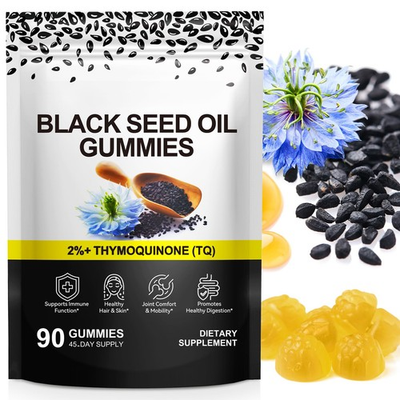 #ad Black Oil Gummies Organic amp; Cold Pressed Black Oil 2% Thymoquinone for Boo... $13.63