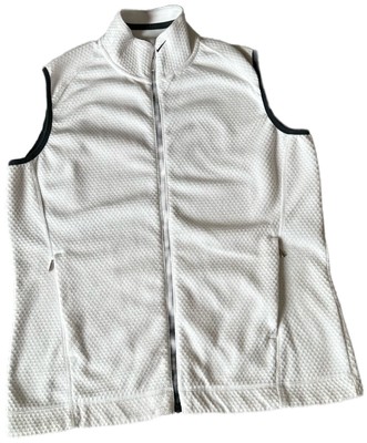 E P Pro Women's Golf Vest White Full Zip Black Trim Size Large
