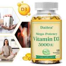 Immune Supplement VITAMIN D3 Mega Potency  5000 IU 30/60/120 capsules
