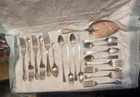 19 piece sterling silver flatware lot 760 grams Tiffany Gorham Shreve coin