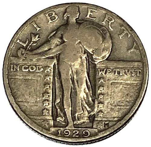 1929 P Standing Liberty Silver Quarter VF Very Fine 25c Coin Free Shipping -2089