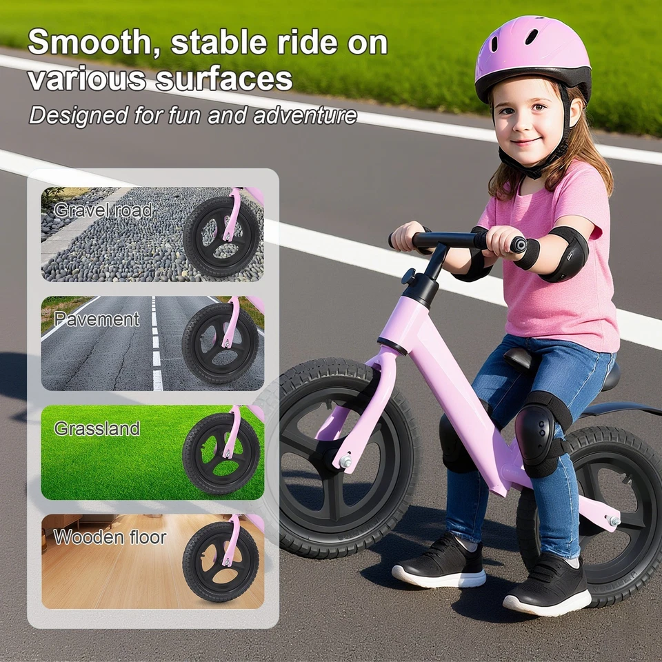 Laufrad Kinder Fahrrad bis 30kg 12 Zoll EVA Schaumräder Kohlenstoff Stahl ab 2-5 - Bild 2 von 4