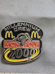 Vintage 2000 McDonald's Monopoly Millennium Crew Pin Badge Hasbro Employee Promo
