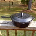 Early Vintage Lodge #8 Single Notch Cast Iron DEEP SKILLET/CHICKEN FRYER W/LID