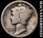 1917 Silver Mercury Dime - Scarce  Better Date  No Reserve  #G9153