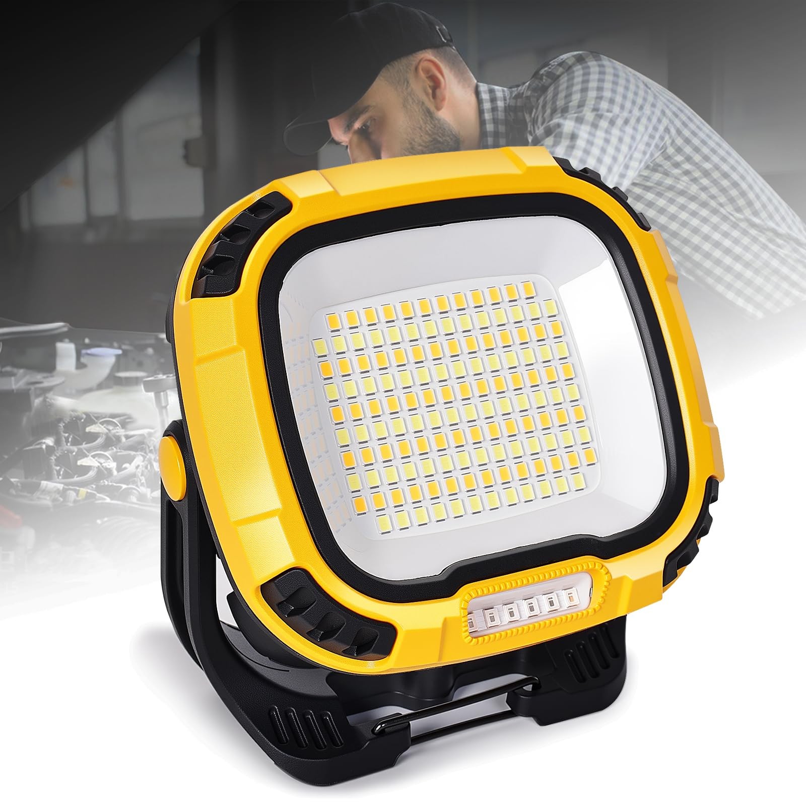 6000mAh Magnetic Work Light Rechargeable with 4000 Lumen IP65 Waterproof, 30H...