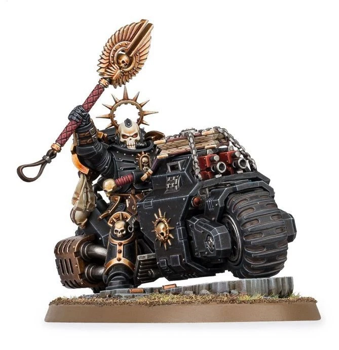 GAMES WORKSHOP Warhammer 40k Space Marine Chaplain On Bike BNOS