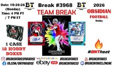 NIL / OTHER 2026 Panini Obsidian Football Hobby CASE 12 BOX Break #3968