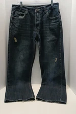 Flypaper Jeans Men's 33x31(actual) Distress Flap Pocket Dark Wash 