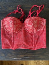 victoria s secret red bustier corset 34b