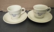 Set of 2 Vintage LaVazza Dek Decaf Espresso Demitasse Porcelain Cups/Saucers 2oz