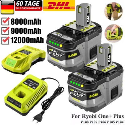 18V Akku für Ryobi P108 Lithium ONE Plus Akku 18 V RB18L50 8,0Ah 9,0Ah 12,0Ah