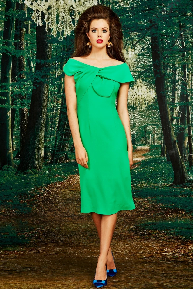 Bright green cocktail dress hot sale